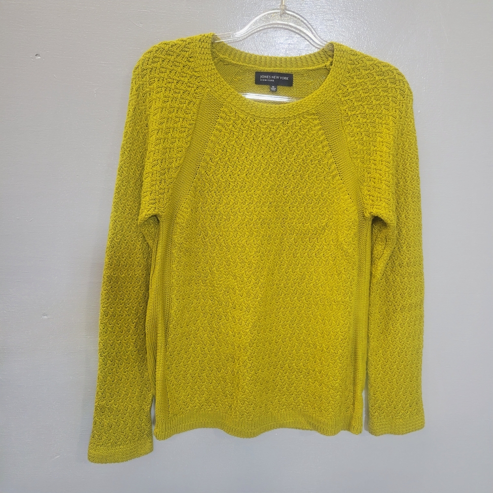 Jones New York Chartreuse Crew Neck Sweater